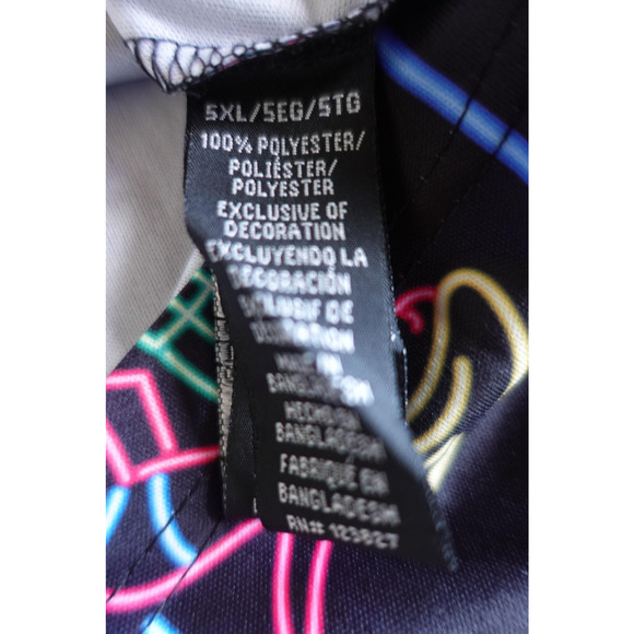 Fresh Prints Shirt Mens 5XL Black Neon Tokyo Print Oversized Savage Street Pop - Picture 6 of 7